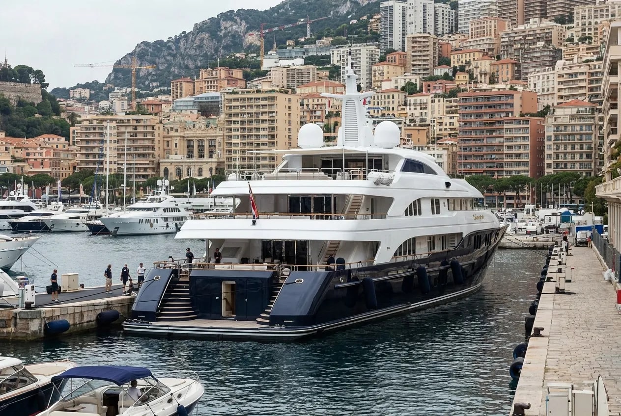 Причал суперъяхты · Port Hercule